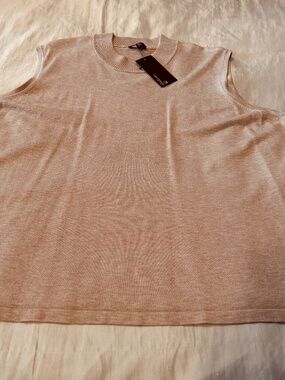 PULLOVER, MOCK NECK, OATMEAL MIX, SIZE 3X, RAYON NYLON BLEND, STRETCHY, SLEEVELE